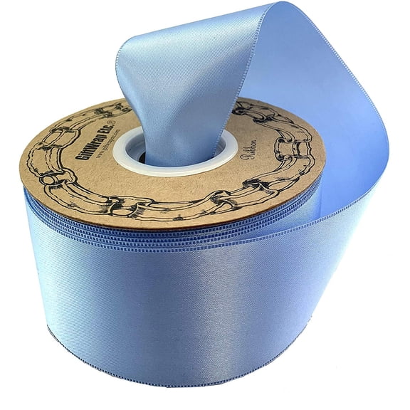 GiftWrap Etc. Blue Satin Fabric Ribbon, 2" x 50 Yards, Baby Boy, Easter, Spring