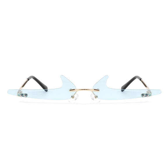 Light Blue Shark-Shaped Frame Sunglasses - Light Lens UV Protection Fresh Unique Daily Eyewear