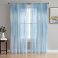 thumbnail image 1 of Light Blue Sheer Curtains 84 Inch Length 2 Panels Set, Modern Abstract Art Ombre Striped Voile Window Treatment Rod Pocket Curtains Sheers Drapes for Bedroom/Living Room/Kitchen 52"x84"x2, 1 of 7