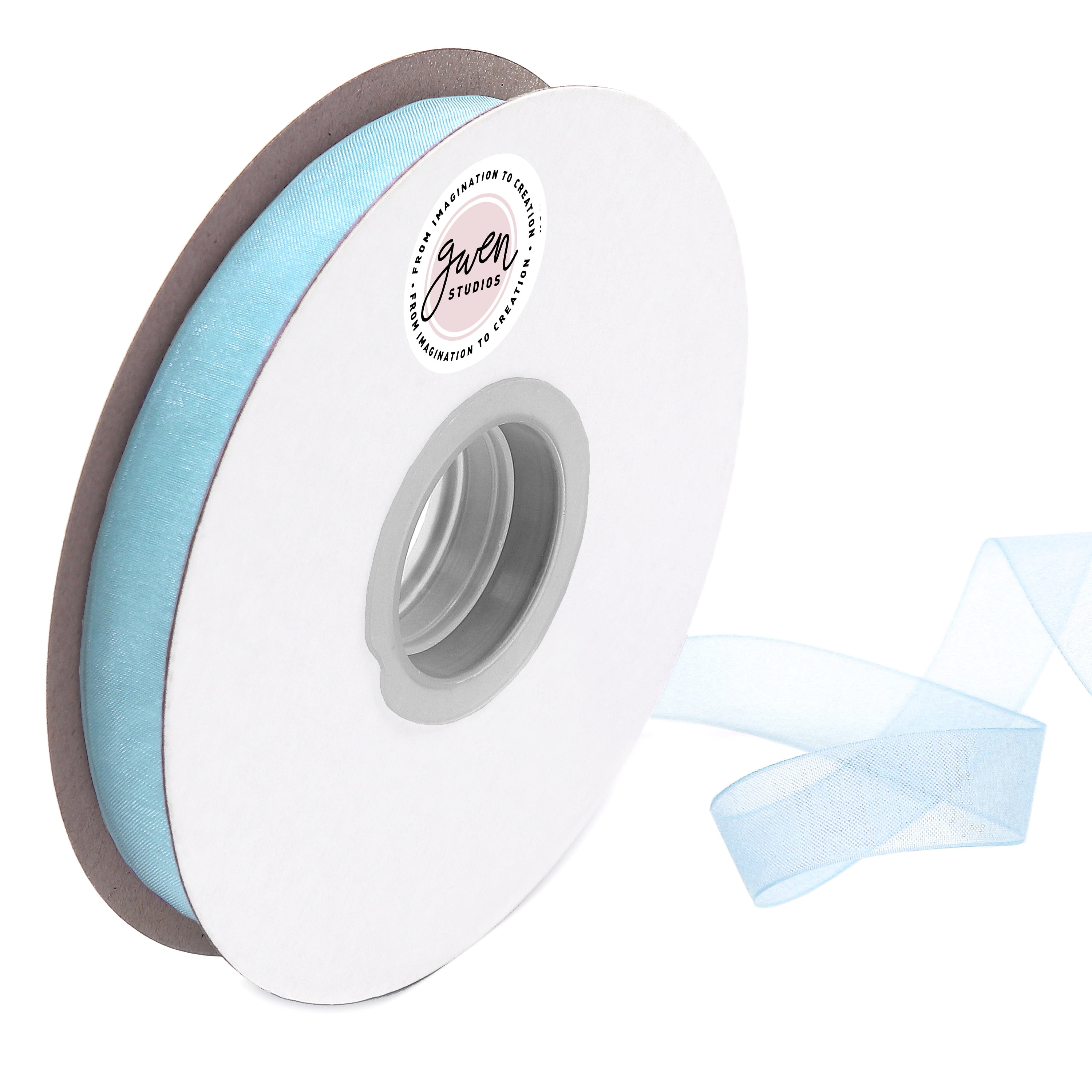 Light Blue Sheer Organza Ribbon, 5/8" x 100 Yards by Gwen Studios