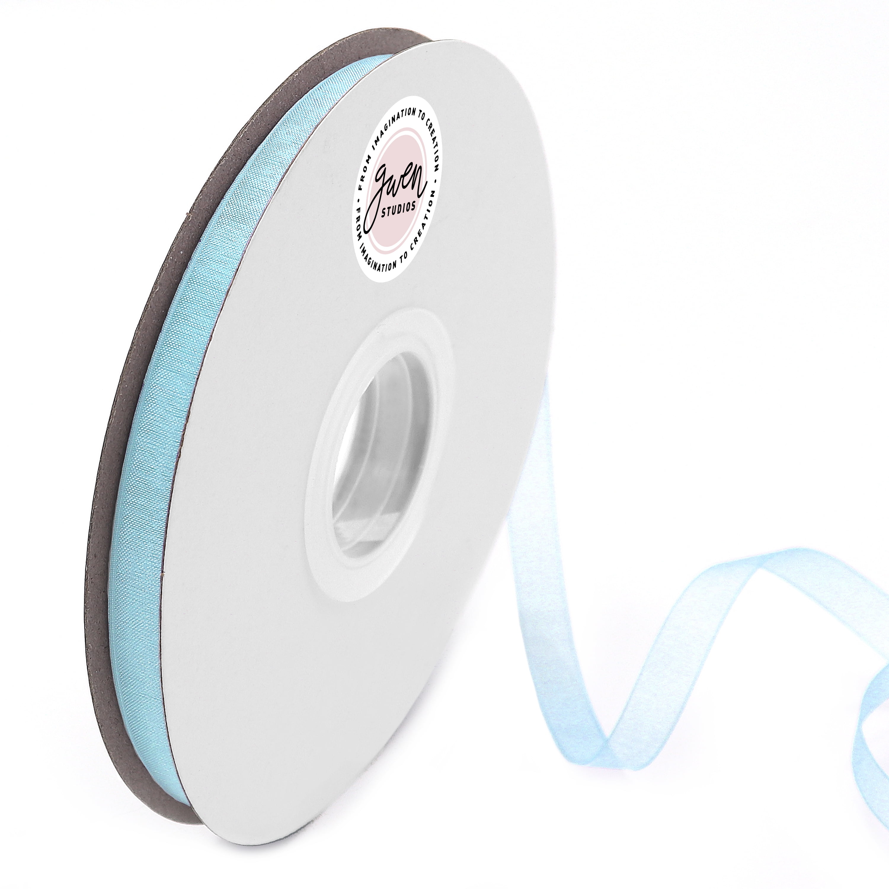 Light Blue Sheer Organza Ribbon for Crafts and Gift Wrap, 3/8" x 100 Yards by Gwen Studios