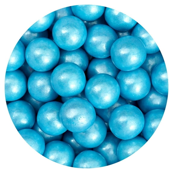 Light Blue Shimmer Gumballs 1 Inch Gumballs, 2 Pound Bulk Blue Candy (Approx. 110 Pieces), Light Blue Candy, Gumballs 1 Inch Blue Shimmer, The Hampton Popcorn & Candy Company