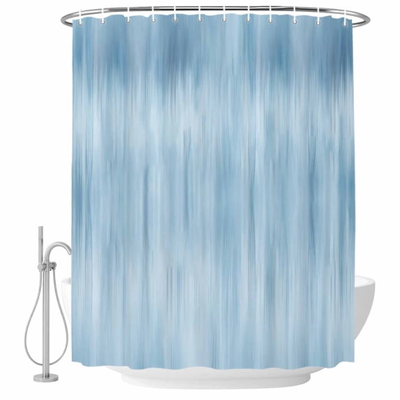 Light Blue Shower Curtain Set - Extra Long 72" x 96" Washable Bathtub Curtain with 12 Hooks, Modern Abstract Art Ombre Striped Waterproof Fabric Stall Shower Curtains for Bathroom/Bathtub Décor