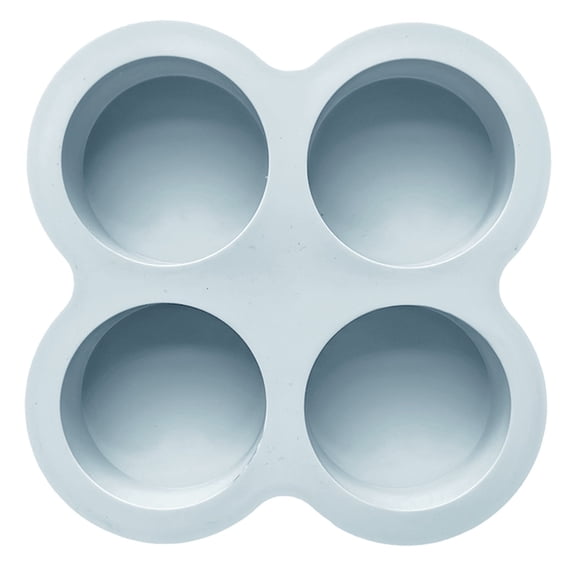 Light Blue Silicone 4-Cavity Cylinder Cake Mold, 13.6x13.6cm, Non-Stick Multi-Functional Baking Tool for Homemade Desserts (1pc)