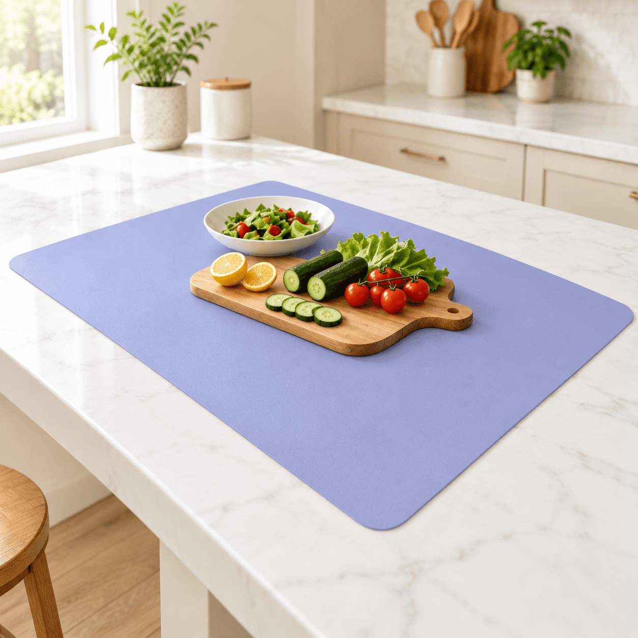Light Blue Silicone Countertop Mat 35.4