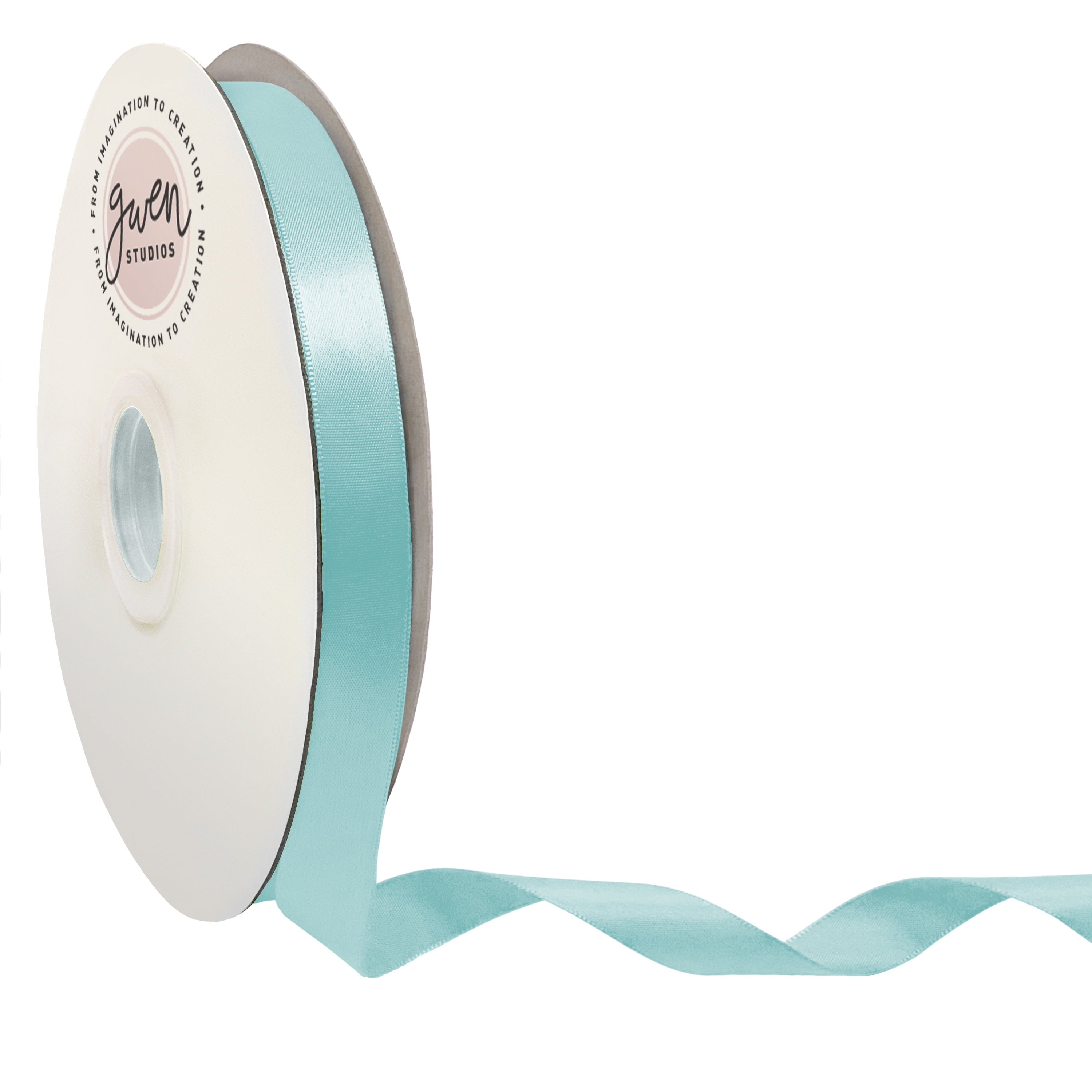 Light Blue Single Face Satin Ribbon, 5/8" x 100 Yards by Gwen Studios