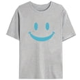 thumbnail image 1 of Light Blue Smiley Face T-Shirt for Women, Graphic Tees with Cute Casual Tops，Printing，Crew neck，Classic，cotton，gray，S-3XL, 1 of 4