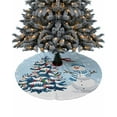 thumbnail image 1 of Light Blue Snowman Christmas Christmas Tree Skirt 48 Inches Large Christmas Skirt Tree, Christmas Tree Xmas Winter Snowflake Tree Skirt Christmas Decorations for Fireplace Party Indoor Outdoor, 1 of 7