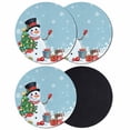 thumbnail image 1 of Light Blue Snowman Christmas Coasters Set of 4, Absorbent Coasters for Drinks, Gifts Xmas Tree Winter Snowflake Coaster for Desk Coffee Table Protection, Home Decor House Warming Gifts 4", 1 of 8