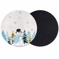 thumbnail image 1 of Light Blue Snowman Coasters Set of 2, Absorbent Coasters for Drinks, Blue Christmas Tree Winter Snowflake Coaster for Desk Coffee Table Protection, Home Decor House Warming Gifts 4", 1 of 8