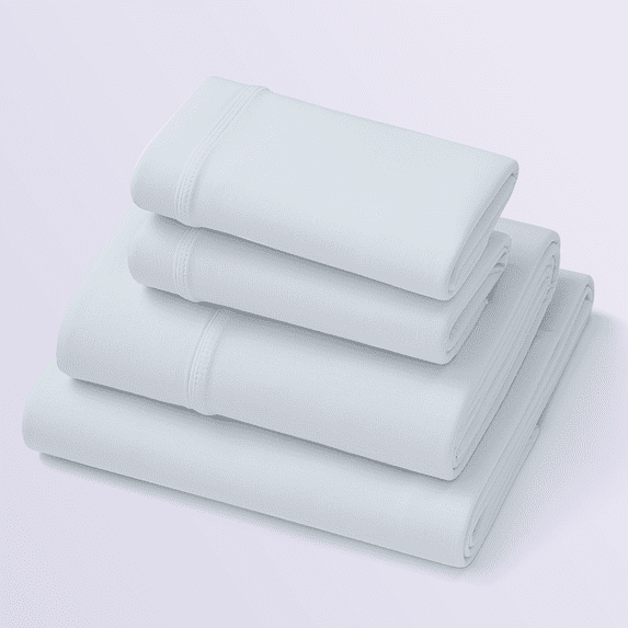 Light Blue SoftStretch Sheets, Twin/Twin XL, Purple Mattress Sheets, Bamboo Sheets, Moisture-Wicking, Morning Mist