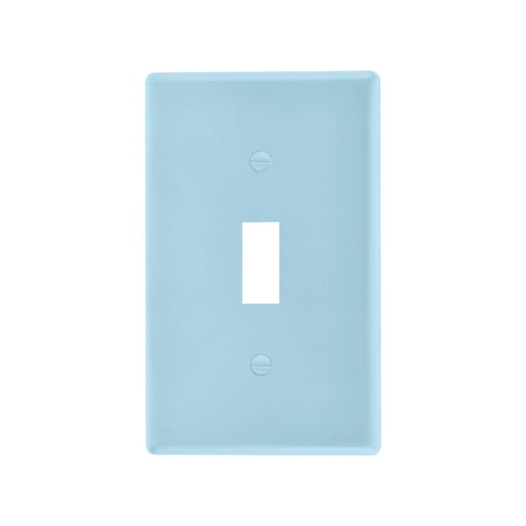Light Blue Solid Color Background Decorative Wall Plate, Flame Retardant PC Plastic Light Switch & Outlet Cover with Mounting Screws Fits Toggle Switch