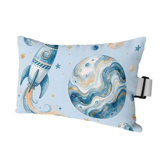 Light Blue Space Rocket Outdoor Pillows for Chaise Lounge Chair Waterproof Lumbar Pillows with Insert&Adjustable Strap Beach Headrest Pillow Modena Abstract Universe Planet Pool Pillow 11"x16"