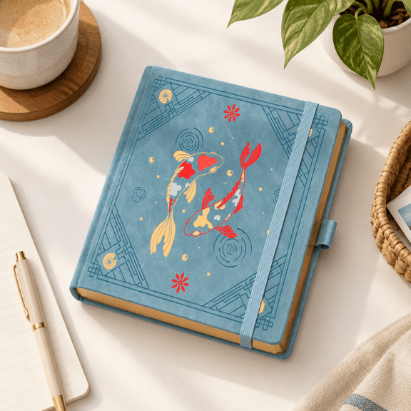 Light Blue Square-Dotted 8x8 Inch Hardcover Journal Notebook with 160 Pages