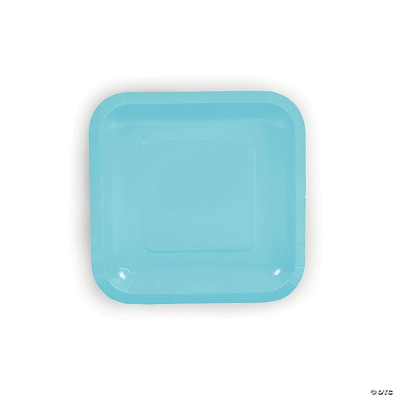 Light Blue Square Paper Dessert Plates - 24 Count