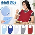 thumbnail image 1 of Light Blue Stain Resistant Adult Neck Guard Bib, 30X18 Inch Machine Washable Bib, Absorbent Meal Time Bib, Waterproof Terry Cloth Bib, Lightweight Breathable Cotton Material, Full, 1 of 7