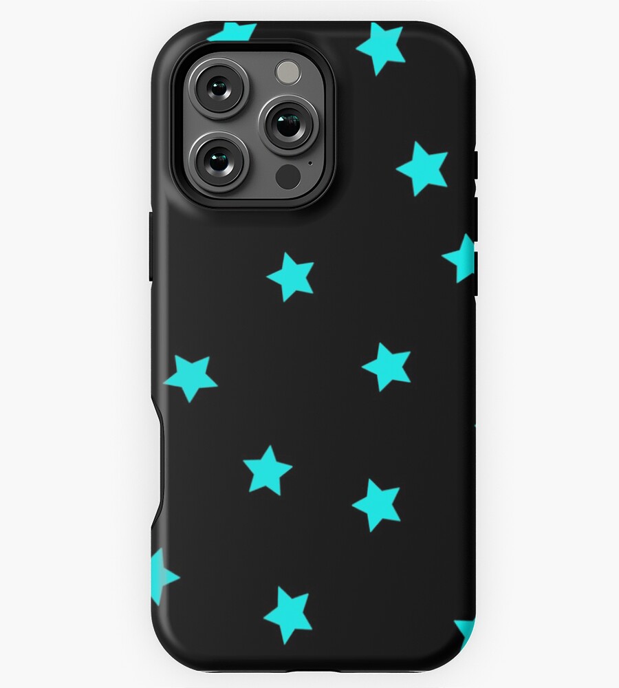 Pattern Cell Phone Star Light Blue Star Polka Dot Pattern on a Black Background Large Sized ...