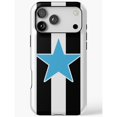 Shell Posster Blue Light Blue Star and Black White Stripes Tough Case for Apple iPhone ...