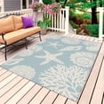 thumbnail image 1 of Light Blue Starfish Coastal Outdoor Rug 4x6 Ft, Non Slip Washable Area Rug, Shell Summer Beach Nautical Patio Rugs Carpet Runner, Large Floor Mat for Indoor/Outdoor Deck Porch Camping, 1 of 8
