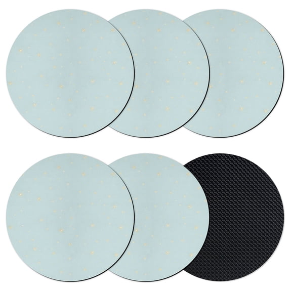 Light Blue Stars Modern Coasters Set of 6, Absorbent Coasters for Drinks, Farmhouse Aesthetics Modern Art Coaster for Desk Coffee Table Protection, Home Decor House Warming Gifts 4"