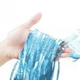 thumbnail image 1 of Light Blue Streamers Holographic Foil Fringe Curtain Shiny Rain Curtain Sparkly Metallic Tinsel Backdrop for Birthday Wedding Bachelorette Party Shower Photo Booth Decorations 1Pcs, 1 of 4