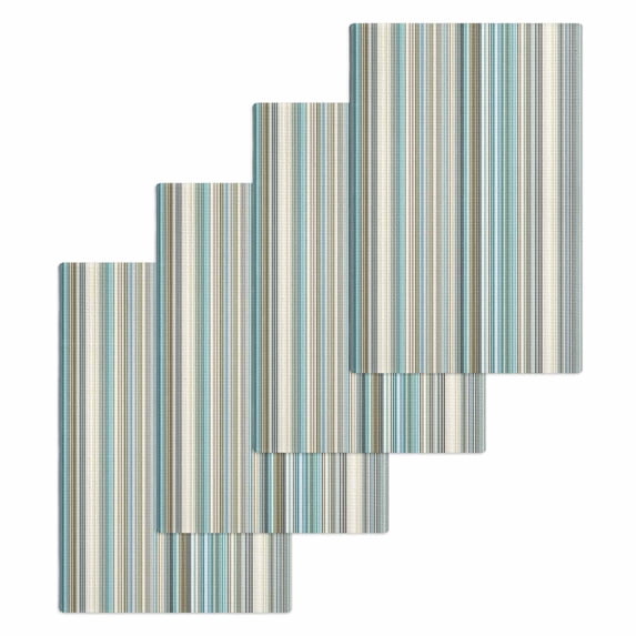 Light Blue Striped Kitchen Dish Towels for Drying Dishes Set of 4, Farmhouse Thin Line Modern Abstract Art Waffle Weave Microfiber Hand Tea Bathroom Towels Quick Dry & Absorbent Towel 15.7x23.6