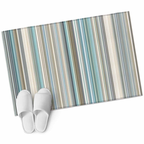 Light Blue Striped Large Area Rugs for Bedroom Living Room, Soft Non Slip Carpet Bedside Rug, Farmhouse Thin Line Modern Abstract Art Rectangular Floor Cover Kitchen Accent Rug 2'x3' for Office