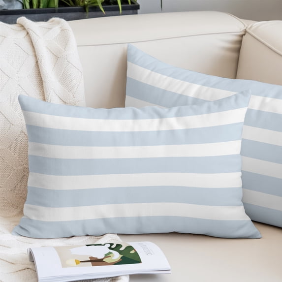 Light Blue Striped Queen Size Pillow Cover,Pillowcase Protectors with Zipper,Breathable Decorative Throw Pillow Case Cover,Contemporary Classic Abstract Stripes Pillow Shams for Couch Sofa 20x30Inch