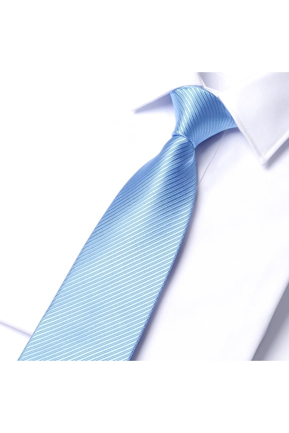 Light Blue Striped Solid Color Tie Men's Formal Shirt Accessories Trendy Fashion Hand Knotted 8CM Tie