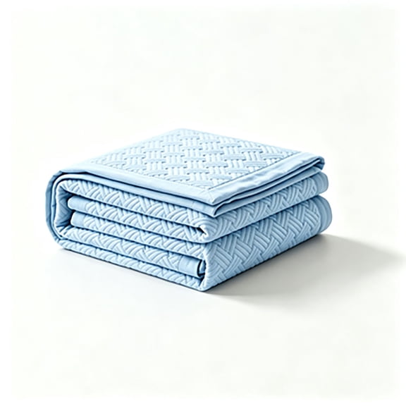 Light Blue Summer Cooling Foldable Soft Mattress Mat Comfortable Portable Sleeping Pad For Home Use Cool Bed Mat