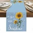 thumbnail image 1 of Light Blue Sunshine Sunflower Table Runner - 72 Inch Long, Kitchen Dining Table Runner Dresser Scarves, Pastoral Bees Farmhouse Floral Farmhouse Decor for Coffee Tables Wedding Party Banquet, 1 of 8
