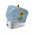 thumbnail image 1 of Light Blue Sunshine Sunflower Toaster Cover 4 Slice, Large Kitchen Appliance Covers, Pastoral Bees Farmhouse Floral Toaster Oven Cover with Loop, Bread Machine Cover Polyester Dust Cover Protection, 1 of 4