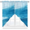 thumbnail image 1 of Light Blue Swag Curtain Valance for Windows, Gradient Abstract Waves Tranquility Sea Surface Window Treatments Short Swag Topper for Kitchen Windows Bathroom Bedroom, 36"x36", 1 of 8