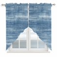 thumbnail image 1 of Light Blue Swag Valances for Windows 2 Pack Modern Abstract Gradient Blue Lines Texture Swag Kitchen Curtains 45 Inches Long Rod Pocket Short Window Treatment for Kitchen Bathroom 36"x45", 1 of 9