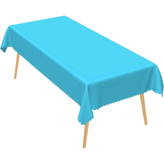 Light Blue Table Cloth, 60x84 Inch Rectangle Polyester Fabric Tablecloth Thick,Wrinkle Resistant Washable Reusable Table Cover for Dining Picnic Outdoor Camping Anniversary Party Decoration