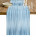 thumbnail image 1 of Light Blue Table Runner - 60 Inch Long Modern Abstract Art Ombre Striped Cotton and Linen Blended Dress Scarves Farmhouse Table Runner for Kitchen Dining, Coffee Table, 13" x 60", 1 of 8
