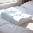 thumbnail image 1 of Hourpark Memory Foam Pillow, Ergonomic Contour Design with Cooling Tencel Cover, Dual Height Cervical Support, Queen, Light Blue, 1 of 12