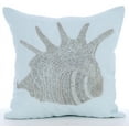 thumbnail image 1 of Light Blue Throw Pillow Covers, Beaded Sea Shells Sea Creatures Ocean & Beach Style Theme Pillows Cover, 18x18 inch (45x45 cm) Pillow Cover, Square Cotton Linen Pillowcase - Lone Shell, 1 of 3