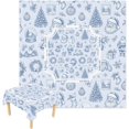 Light Blue Toile Christmas Mahjong Tablecloth Square 55 Inch - Walmart.com