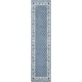 thumbnail image 1 of Light Blue Traditional Oriental 2x8 Area Rug Bordered Lines Persian Runner Carpet Rugs - Actual Size 1'9" x 7'2", 1 of 6