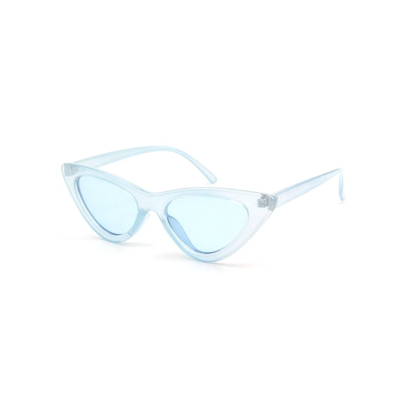 Light Blue Transparent Cat-Eye Sunglasses - Light Lens UV Protection for Casual Fashion