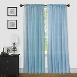 Light Blue Transparent Curtains 2 Panel Set, 54" X 95", Privacy Voile