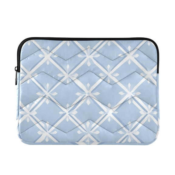 Light Blue Twill Checkerboard Quilted Laptop Protective Cases Computer Sleeves Tablet Bags Briefcases M