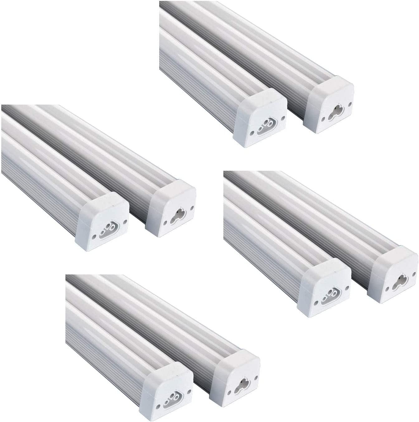 Light Blue USA LED T5 Integrated Double Tube Light Fixture 2 FT 1500LM 4000K Cool White 4 Pack Walmart