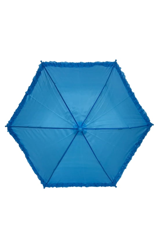 Light Blue Umbrella with Ruffle 14.5" (Each)