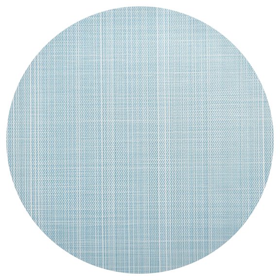 Light Blue Vertical White Lines Fabric Texture PVC Round Grid Placemat Table Mat 1 Pc 15.4" x 15.4"
