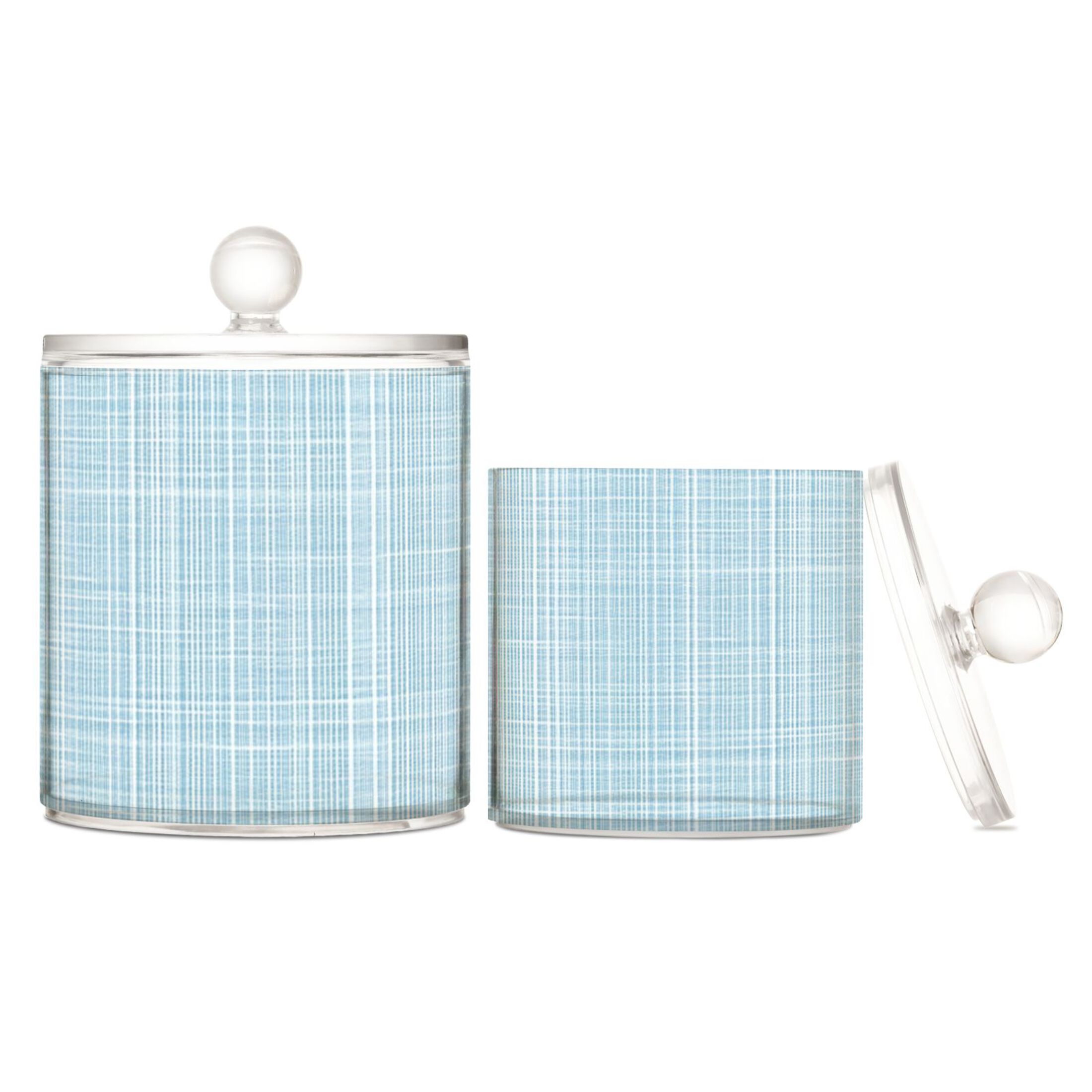 Light Blue Vertical White Lines Fabric Texture Translucent Plastic Cans ...