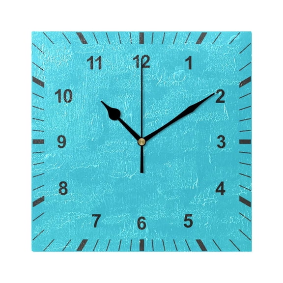 Light Blue Wall Clock Battery Operated Silent Non-Ticking Bedroom Office Kitchen Home School Decor 7.8"(Black)