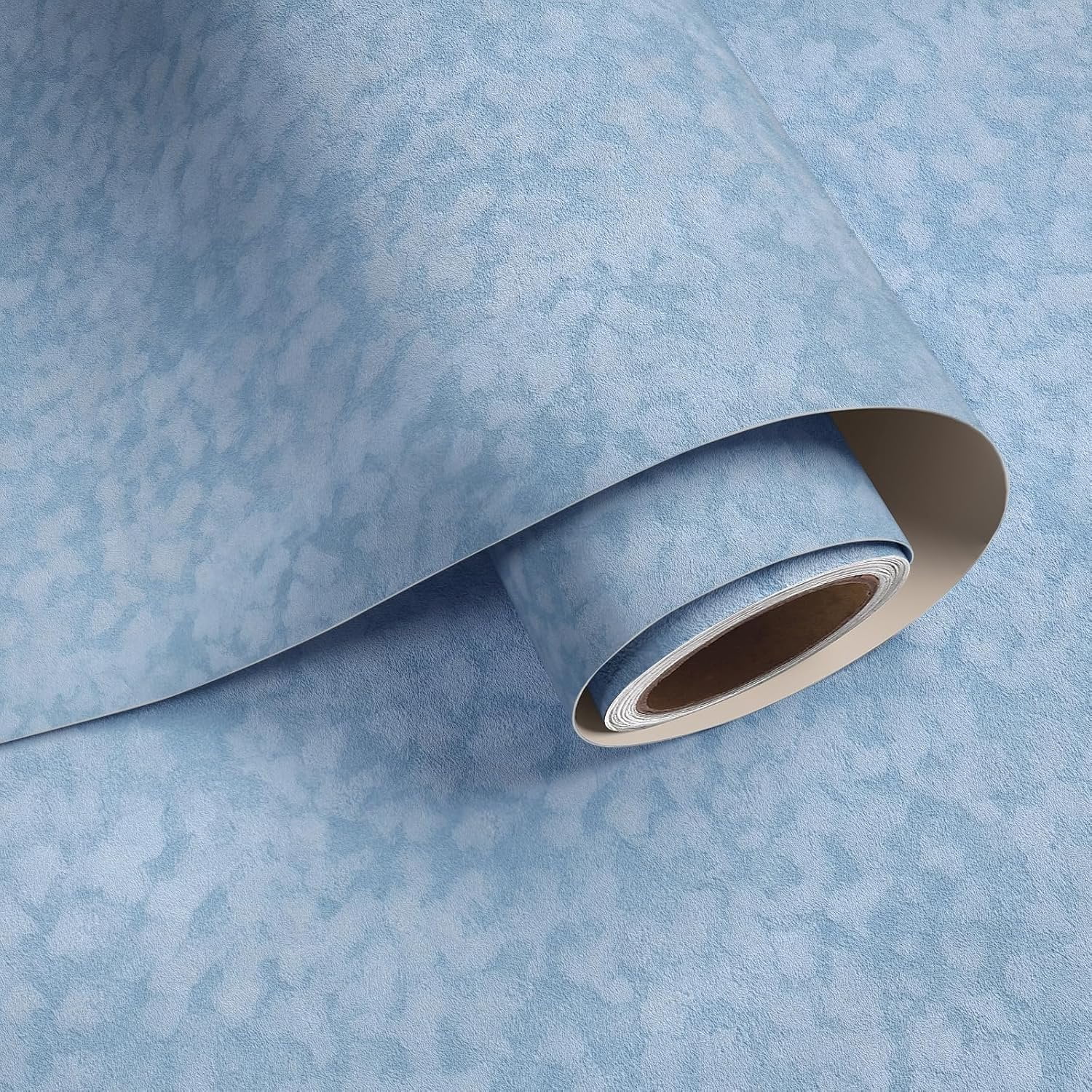 Simple Light Fall Background Light Blue Wallpaper Peel and Stick Fabric Felt Liner for Drawers Box ...