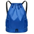thumbnail image 1 of Light Blue Waterproof Drawstring Backpack With Bottle Pocket, By Meiiso, Large Inventory!, 1 of 7